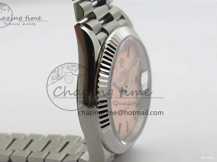 MiroTime 0307 Neat Day-Date 40mm 228239 BP New Dial Version 904 SS RG Stick Markers Dial on SS President Bracelet A 2819